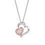 Emily And Ophelia Double Heart Cubic Zirconia Pendant, thumbnail 2 of 4