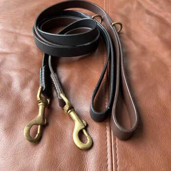 Handmade Buffalo Leather Dog Lead In Two Colours, 3 of 6