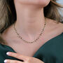 Raw Green Emerald Beaded Delicate Gold Plated Necklace, thumbnail 2 of 6