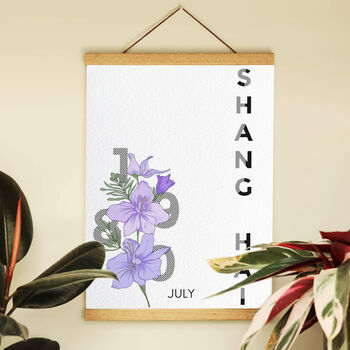 Hand Illustrated Birth Flower Year And Name Print, 5 of 9