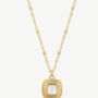 Gold Square Pearl Necklace With Bobble Chain, thumbnail 3 of 7
