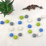 Blue Lime Grey And White Felt Ball Garland, thumbnail 2 of 4