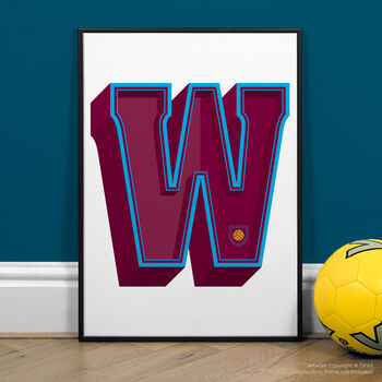 West Ham, A To Z Football Prints And Posters, 3 of 6