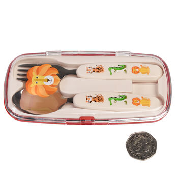 Colourful Creatures Children's Cutlery Set With Case, 3 of 5
