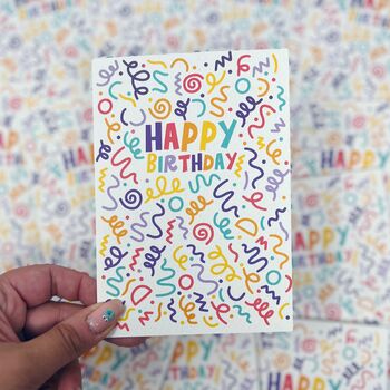 Colourful 'Happy Birthday!' Pattern Card, 2 of 5