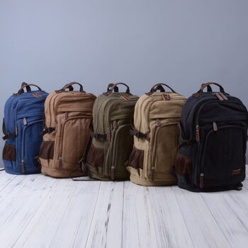 Colourway Canvas Backpack Rucksack, 6 of 12