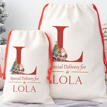 Santa Initial Christmas Sack, 2 of 3