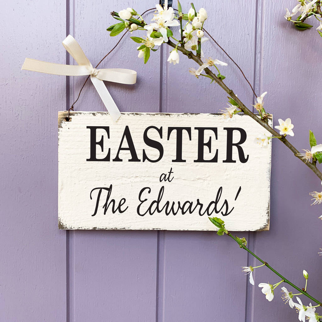 Personalised Vintage Style Easter Sign By Delightful Living