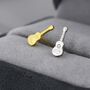 Sterling Silver Tiny Acoustic Guitar Stud Earrings, thumbnail 6 of 11