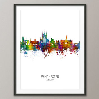 Winchester Skyline Portrait Print And Box Canvas, 3 of 5