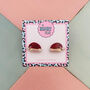 Christmas Santa Hat Glitter Resin Studs, thumbnail 1 of 4