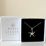 Sterling Silver Cubic Zirconia Starfish Pendant Necklace, thumbnail 7 of 7