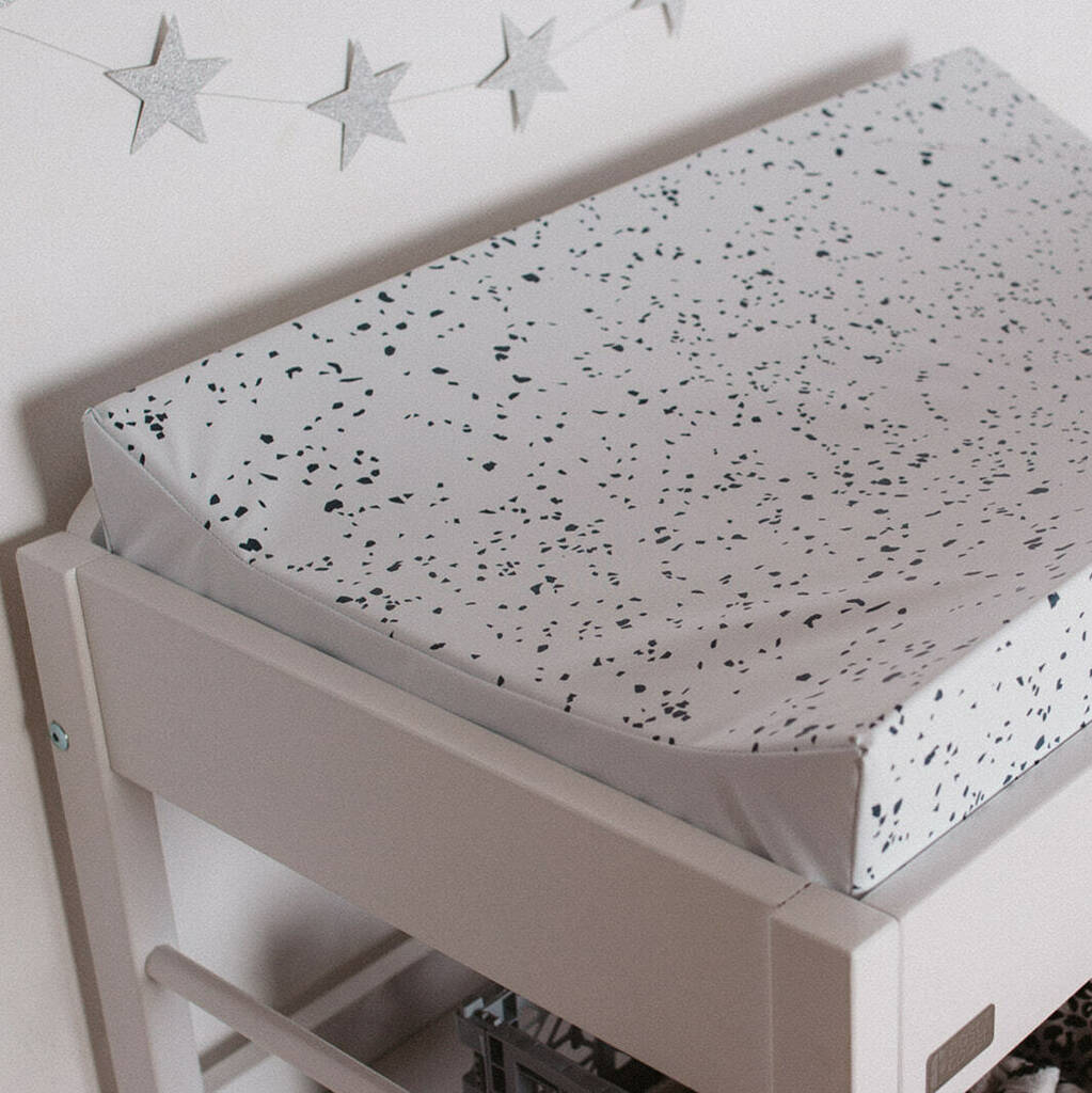 Wedge Baby Changing Mat Navy Terrazzo By Mabel & Fox