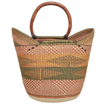 Natural And Black Handwoven Market Basket, 5 of 5