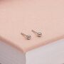 3mm Sterling Silver Grey Pearl Stud Earrings, thumbnail 1 of 3