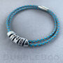 Personalised Secret Message Blue Leather Bracelet, thumbnail 1 of 3