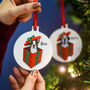 Personalised Cute Dog In Present Christmas Decoration, thumbnail 1 of 12