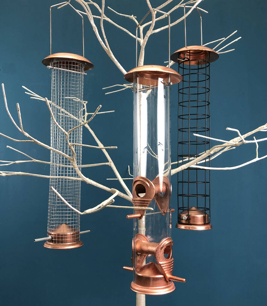 Set Of Copper Bird Feeders By Garden Selections