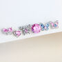 Pink Crystal Screw On Flat Back Stud Earrings, thumbnail 2 of 3