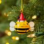 Bee Metal Hanging Bell Decoration, thumbnail 1 of 2