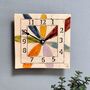 Large Numbers Floral Bright Wall Clock, thumbnail 1 of 6