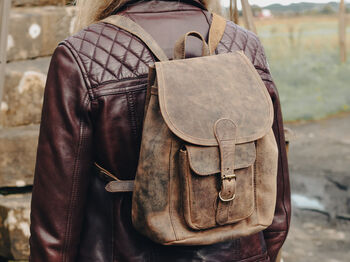 Vintage Style Small Handmade Leather Backpack, 2 of 12