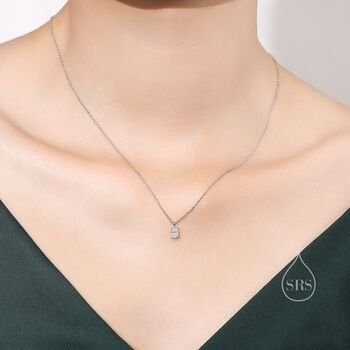 Sterling Silver Half A Carat Moissanite Diamond Single Stone Pendant Necklace, 3 of 10