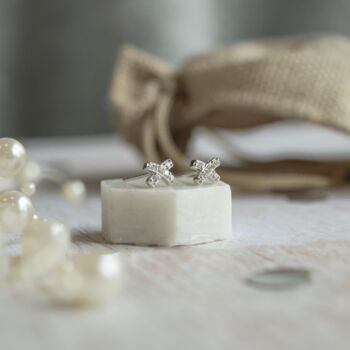 Silver Cz Kiss Earrings, Love Kisses Birthday Wishes, 3 of 5