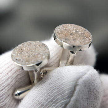 Sterling Silver Cremation Ashes Memorial Cufflinks, 2 of 8