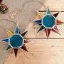 Hanging Moroccan Star Tea Light Candle Holder In Blue, thumbnail 6 of 9