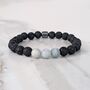 Men's Aquamarine And Lava Bead March Birthstone Bracelet, thumbnail 1 of 11