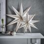 Handmade Off White Nine Point Paper Star, thumbnail 1 of 3