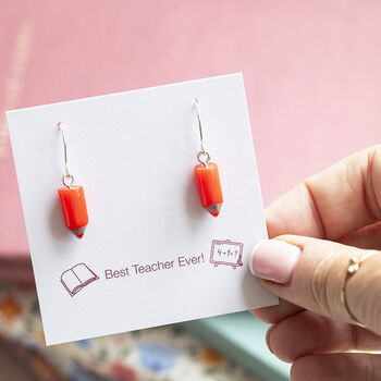 Cute Pencil Earrings Gift For Teacher, 2 of 8