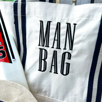 Mans Bag Embroidered Tote, 2 of 3