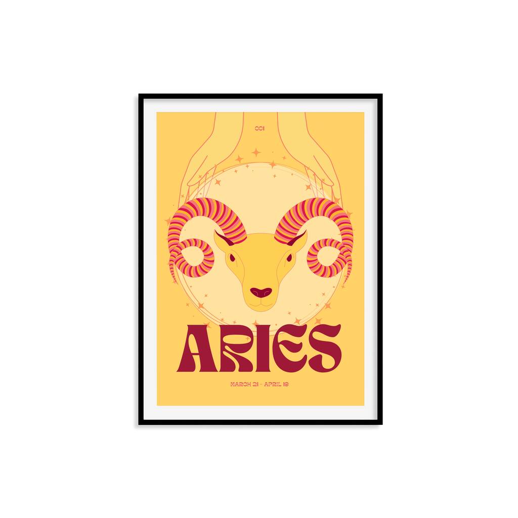Aries Zodiac Print By Alaina Creates