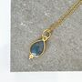 Labradorite Teardrop Gemstone Pendant Necklace, thumbnail 2 of 4