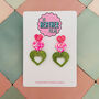 Glitter Triple Heart Resin Earrings, thumbnail 4 of 8