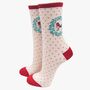 Women's Bamboo Socks Gift Box Christmas Robins, thumbnail 5 of 5