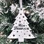 Personalised Teacher Christmas Tree Decoration With Stars, thumbnail 1 of 2