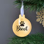 Personalised Silver Or Gold Metal Pet Christmas Bauble, thumbnail 3 of 3