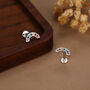 Sterling Silver Rainbow Cz 16 G Flat Back Labret Earrings, thumbnail 4 of 12