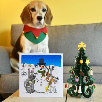 Dog Snowman Christmas Card, 2 of 4