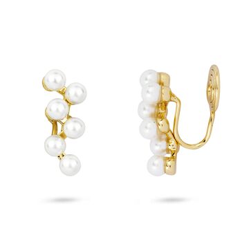 Multi Pearl Clip On Earrings, 2 of 2