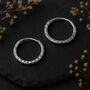 Sterling Silver Hammered Hoop Sleeper Earrings, thumbnail 5 of 9