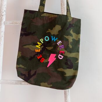 Camo Be Empowered Embroidered Tote Bag, 4 of 4