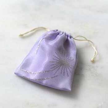 Three Sparkly Purple Pouches With Drawstring, 3 of 3
