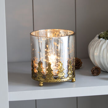 Gold Christmas Tree Tea Light Holder, 3 of 4