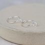 Sterling Silver Geo Heart Charm Hoops, thumbnail 1 of 4