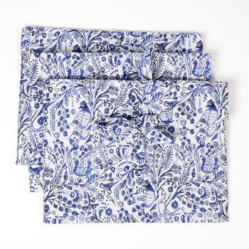 Fabric Gift Bag, Blue Bird Design, 5 of 5