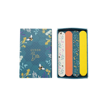 Set Of Four Bee Matchbox Nail Files Beauty Accessory, 2 of 3
